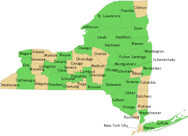 new york state counties map. New York State map
