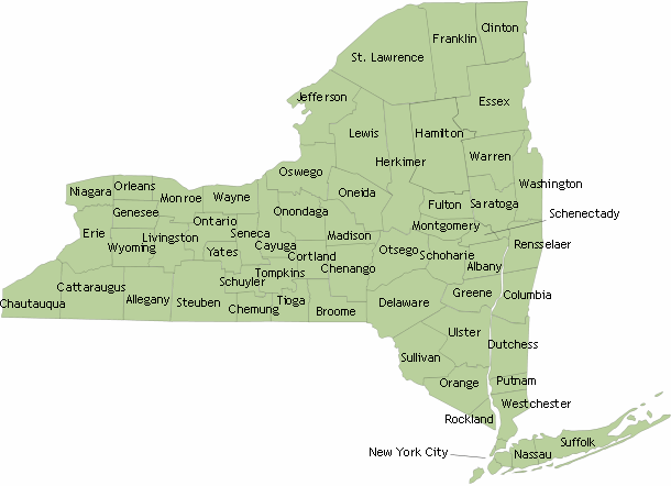 new york state map by county. New York State Map