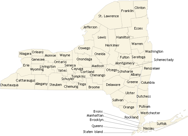 new york state. New York State Map