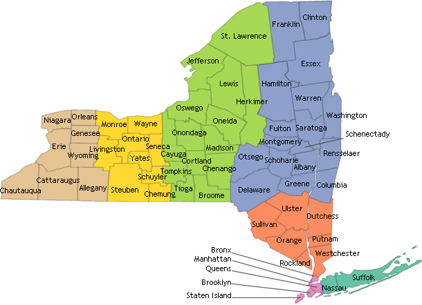 map of new york state and cities. City. New York State Map